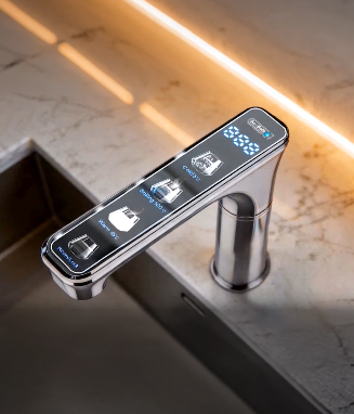 Close-up of the So Safe Digital Faucet control display